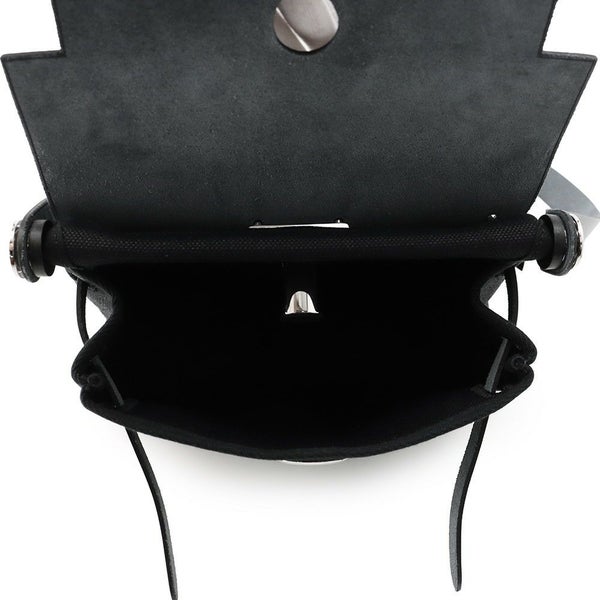 エルメス ショルダーバッグ エールバッグジップ ミニ ブラック/シルバー金具 トワルミリタリー/ヴァッシュハンター K刻印 黒