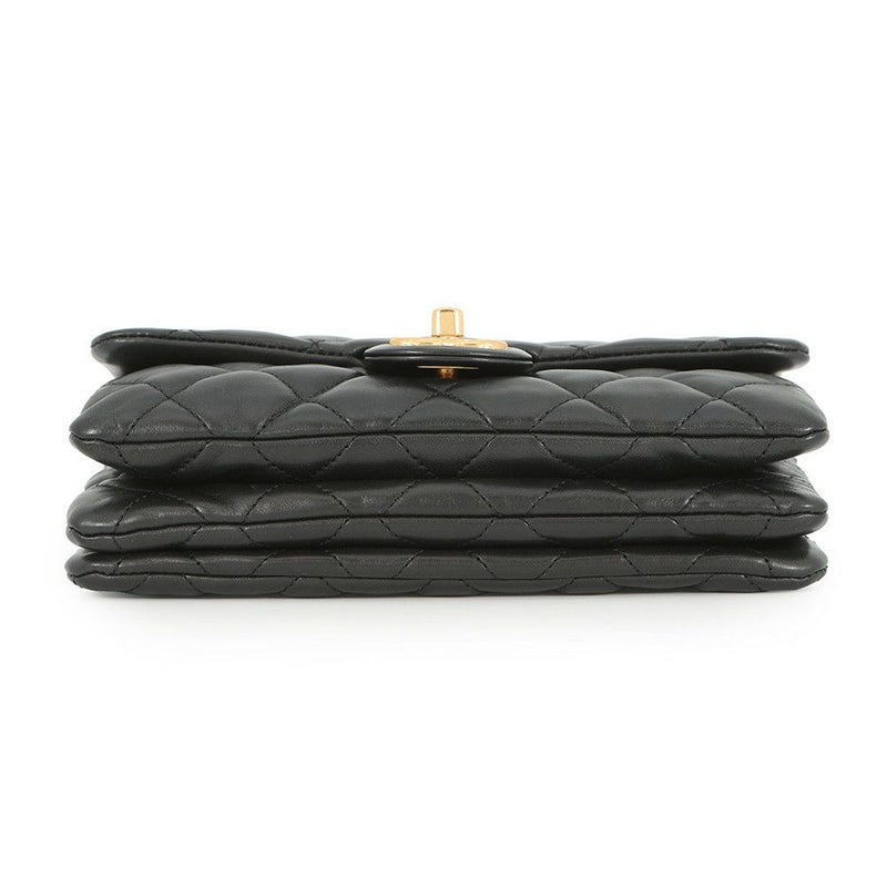 シャネル チェーンショルダーバッグ マトラッセ ココマーク ラムスキン AS3393 CHANEL 黒