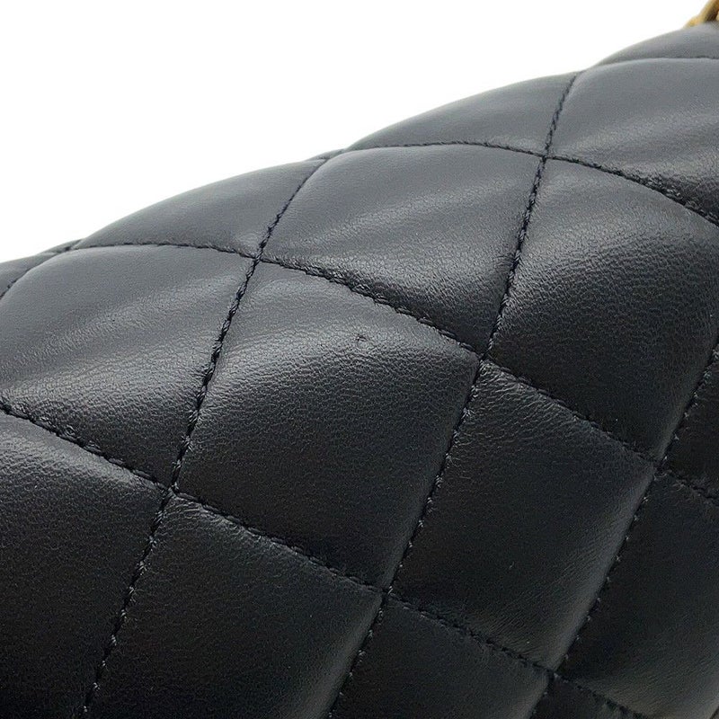 シャネル チェーンショルダーバッグ マトラッセ ココマーク ラムスキン AS3393 CHANEL 黒