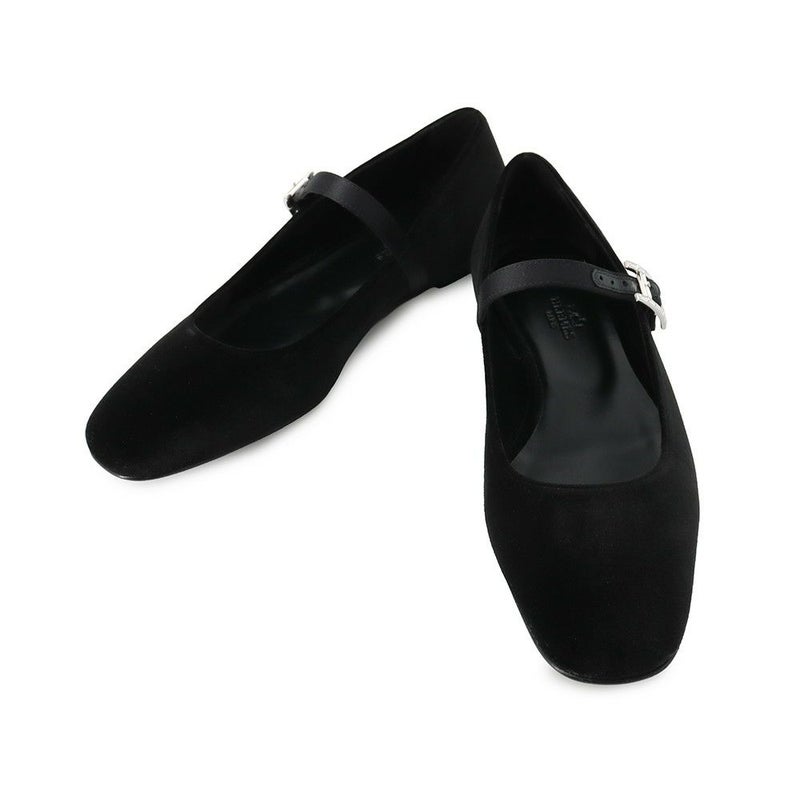 エルメス パンプス ジェーン ベロア レディースサイズ37 1/2 HERMES 靴 黒