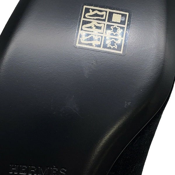 エルメス パンプス ジェーン ベロア レディースサイズ37 1/2 HERMES 靴 黒