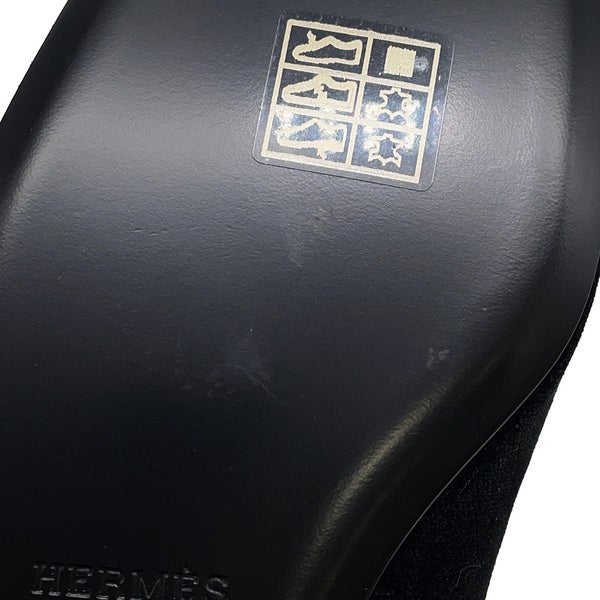 エルメス パンプス ジェーン ベロア レディースサイズ37 1/2 HERMES 靴 黒