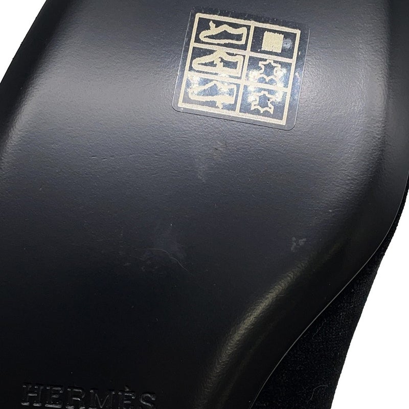エルメス パンプス ジェーン ベロア レディースサイズ37 1/2 HERMES 靴 黒