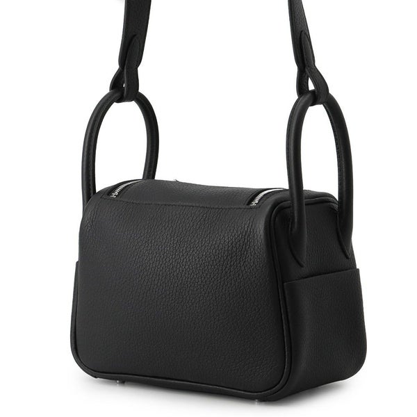 エルメス リンディ ミニ ブラック/シルバー金具 トリヨンクレマンス W刻印 2wayショルダー 黒