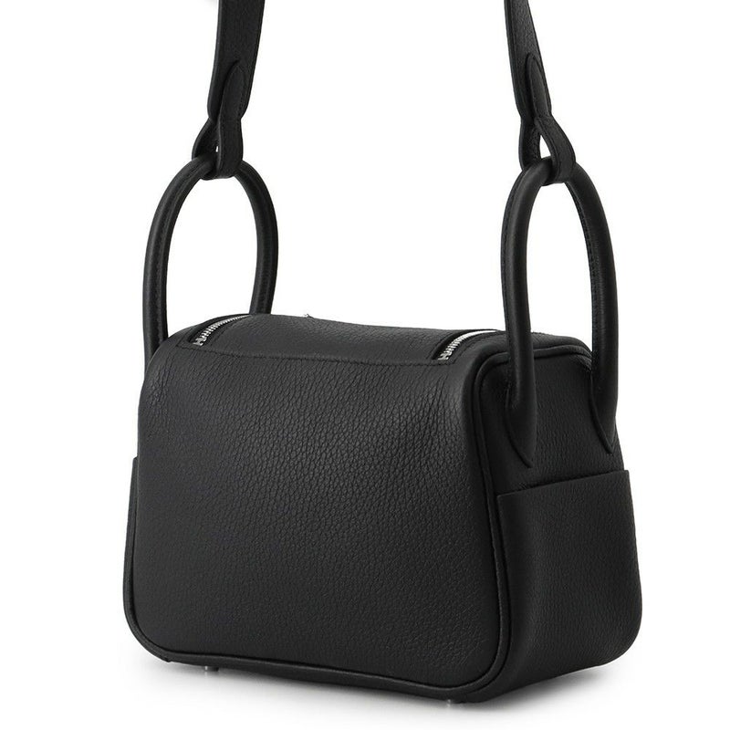 エルメス リンディ ミニ ブラック/シルバー金具 トリヨンクレマンス W刻印 2wayショルダー 黒