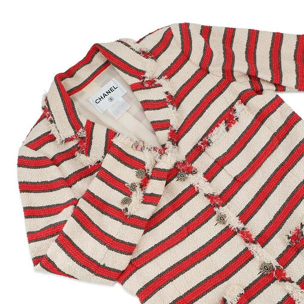 シャネル ジャケット ツイード ストライプ レディースサイズ42 P33189 CHANEL アパレル アウター