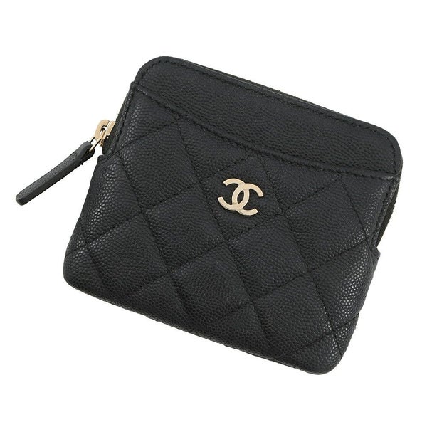 シャネル コインケース マトラッセ ココマーク キャビアスキン AP2061 CHANEL 財布 小銭入れ 黒