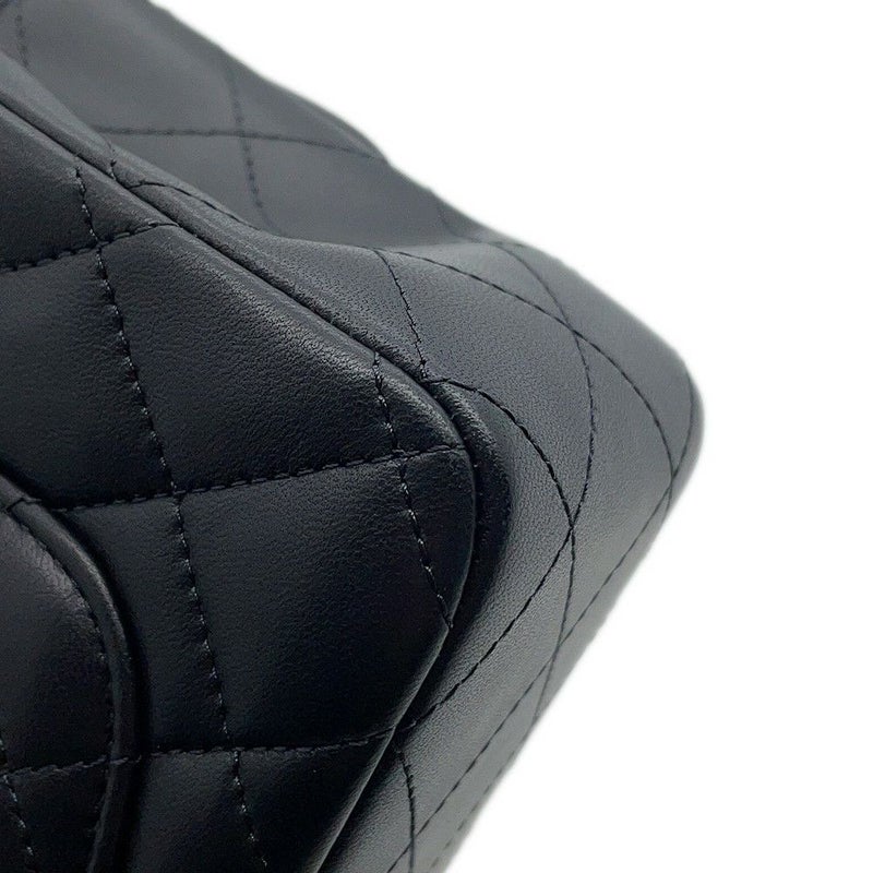 シャネル チェーンショルダーバッグ マトラッセ ココマーク トップハンドル ミニ ラムスキン AS2431 黒