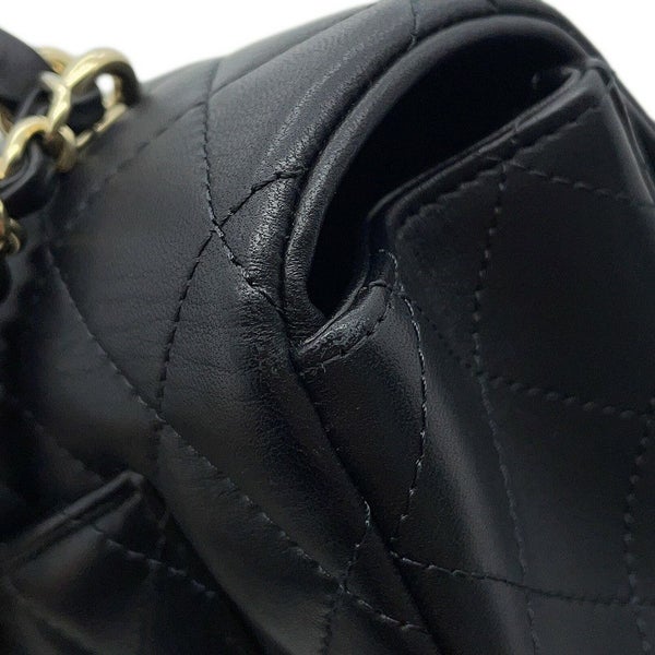 シャネル チェーンショルダーバッグ マトラッセ ココマーク トップハンドル ミニ ラムスキン AS2431 黒