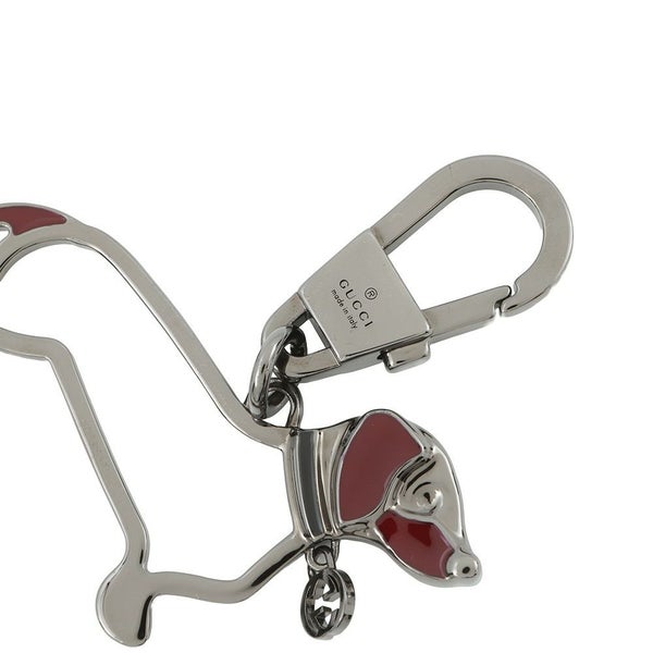 グッチ キーホルダー インターロッキングG ドッグ キーチェーン メタル 817294 GUCCI チャーム メンズ 黒