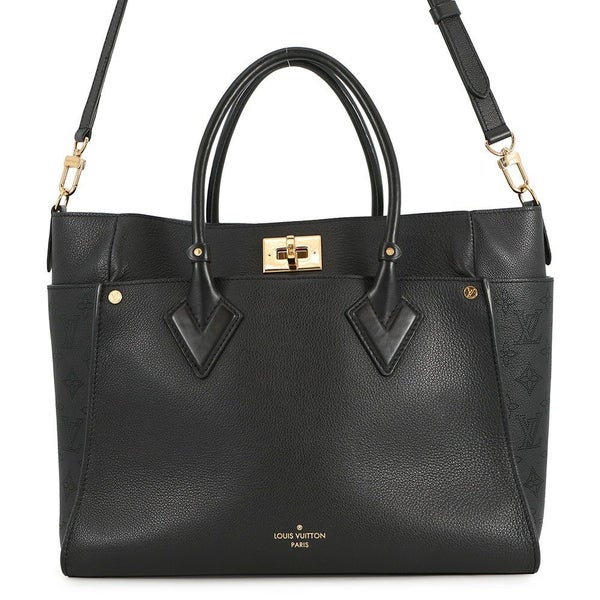 ルイヴィトン ハンドバッグ カーフレザー/モノグラム・マヒナ オンマイサイドGM M22225 LOUIS VUITTON ヴィトン 黒 ブラック