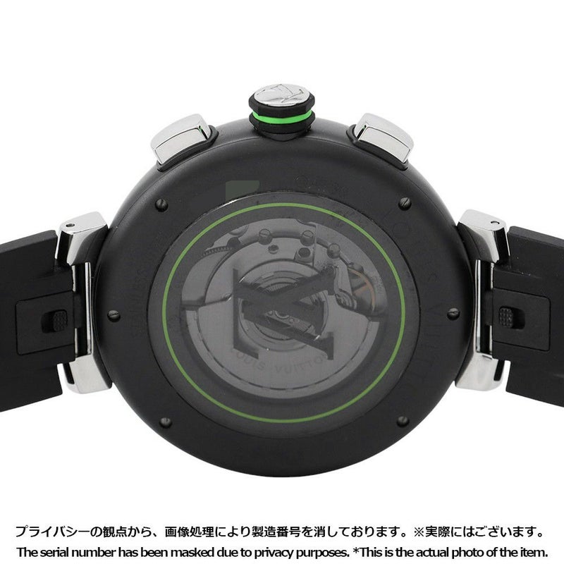 ルイヴィトン タンブール オトマティック クロノグラフ ダミエ グラフィット レース QA130 黒文字盤