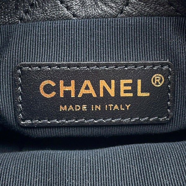シャネル チェーンショルダーバッグ マトラッセ ココマーク ラムスキン フェイクパール AS2518 CHANEL 黒