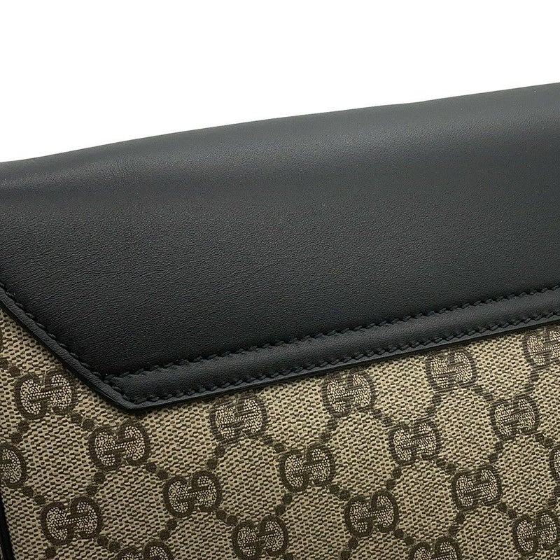 グッチ ショルダーバッグ GGスプリーム/レザー 406367 GUCCI メッセンジャーバッグ 黒