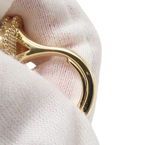 ヴァンクリ リング ラッキー アルハンブラ アントレ レ ドア リング タイガーズアイ/マザーオブパール K18YG サイズ約8号 指輪