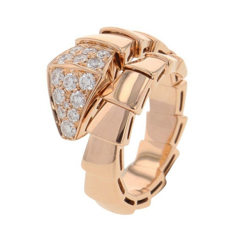 ブルガリ リング セルペンティ ヴァイパー リング ダイヤモンド 計0.53ct K18PGピンクゴールド サイズM 345217 BVLGARI 指輪