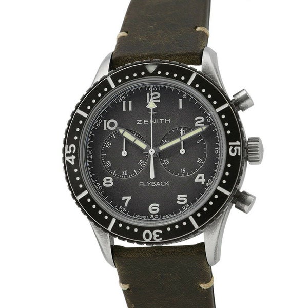 ゼニス パイロット クロノメトロ TIPO CPー2フライバック 11.2240.405/21.C773 ZENITH 腕時計 グレー文字盤
