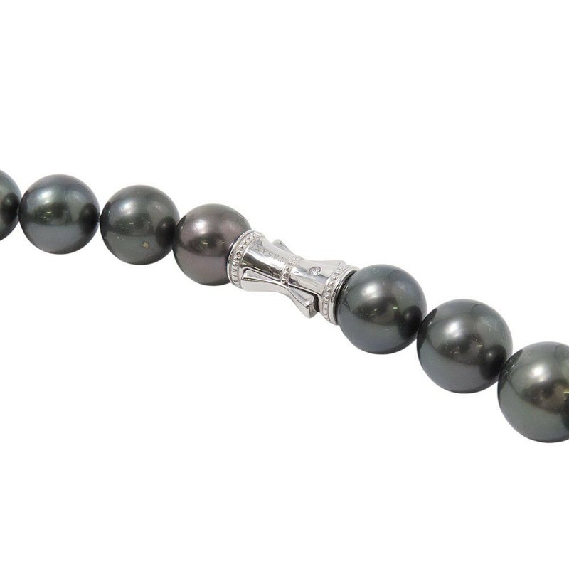 タサキ ネックレス グラデーション イヤリングセット 黒真珠 パール/ダイヤモンド 1P 0.01ct K18WGホワイトゴールド TASAKI