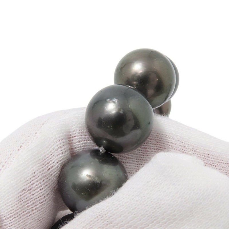 タサキ ネックレス グラデーション イヤリングセット 黒真珠 パール/ダイヤモンド 1P 0.01ct K18WGホワイトゴールド TASAKI