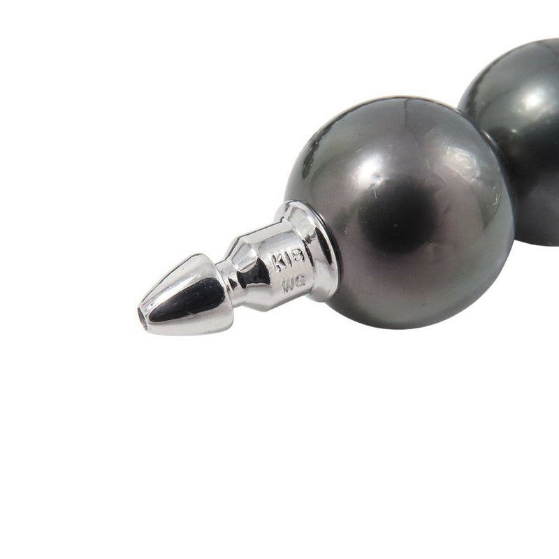 タサキ ネックレス グラデーション イヤリングセット 黒真珠 パール/ダイヤモンド 1P 0.01ct K18WGホワイトゴールド TASAKI