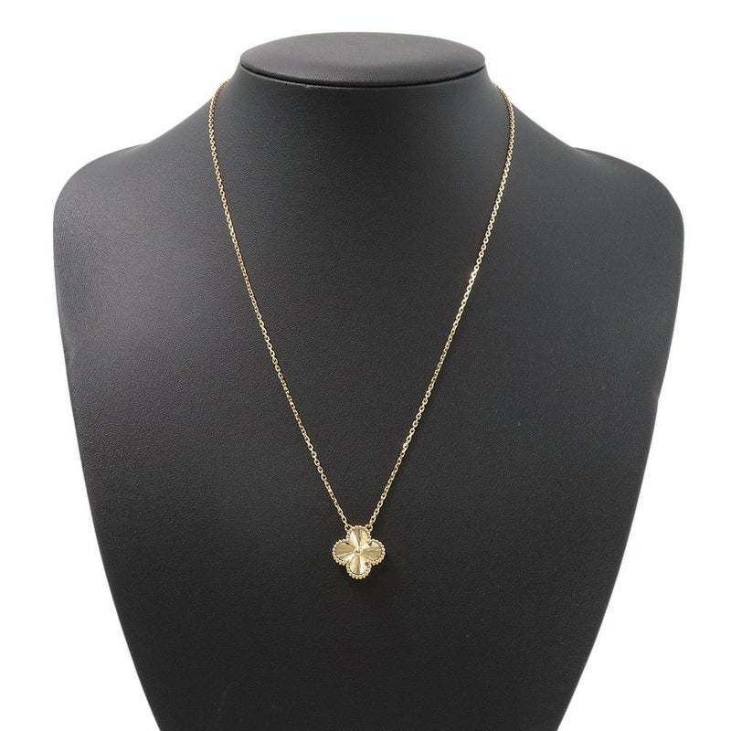 ヴァンクリーフ&アーペル ネックレス ヴィンテージ アルハンブラ ペンダント ギヨシェ K18YGイエローゴールド VCARP4KL00