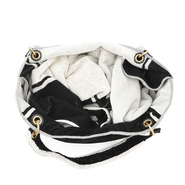 サンローランパリ トートバッグ リヴ・ゴーシュ RIVE GAUCHE タオルトート 735067 SAINT LAURENT PARIS 黒 白