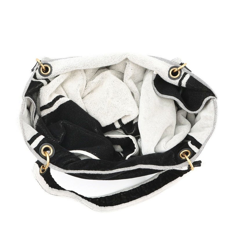 サンローランパリ トートバッグ リヴ・ゴーシュ RIVE GAUCHE タオルトート 735067 SAINT LAURENT PARIS 黒 白