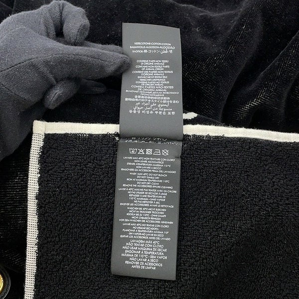 サンローランパリ トートバッグ リヴ・ゴーシュ RIVE GAUCHE タオルトート 735067 SAINT LAURENT PARIS 黒 白