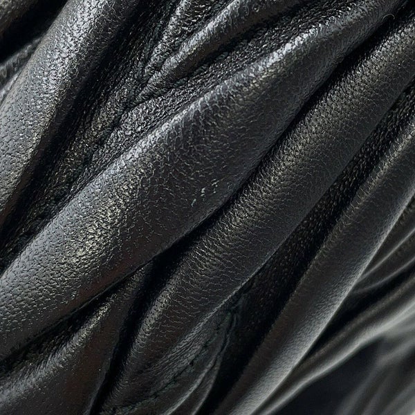 ミュウミュウ ハンドバッグ マテラッセ ワンダー ホーボーバッグ レザー 5BC125 MIUMIU 2way 黒