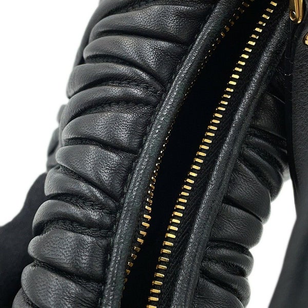 ミュウミュウ ハンドバッグ マテラッセ ワンダー ホーボーバッグ レザー 5BC125 MIUMIU 2way 黒