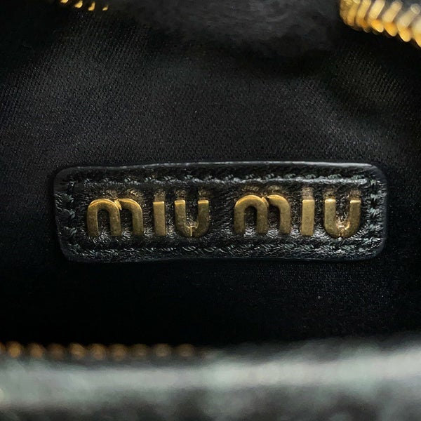 ミュウミュウ ハンドバッグ マテラッセ ワンダー ホーボーバッグ レザー 5BC125 MIUMIU 2way 黒