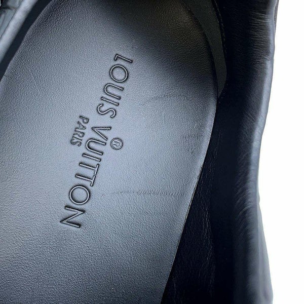 ルイヴィトン スニーカー フロントロ―・ライン 型押しレザー メンズサイズ8 LOUIS VUITTON 靴 黒