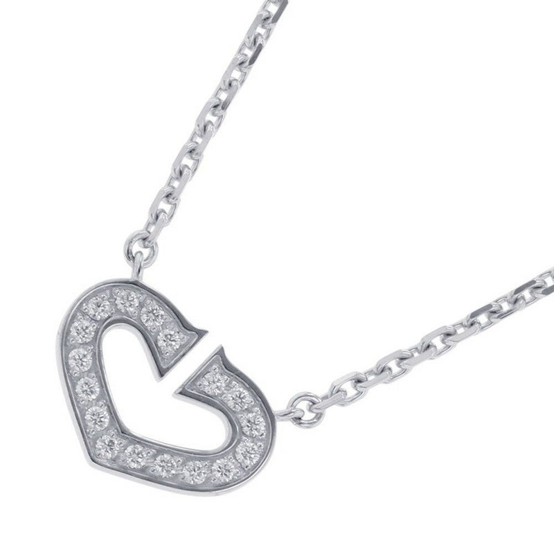 カルティエ ネックレス Cハート ネックレス ダイヤモンド K18WGホワイトゴールド B7008300 Cartier ペンダント