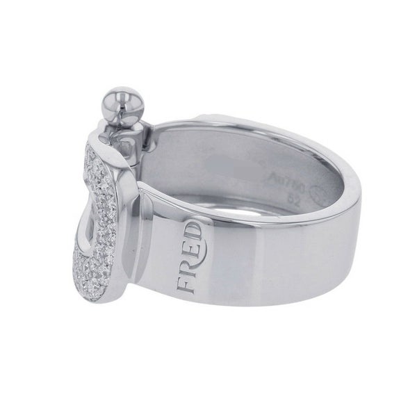 フレッド リング フォース10 ラージモデル ダイヤモンド 49P 計0.49ct K18WGホワイトゴールド サイズ52 4B0352 指輪