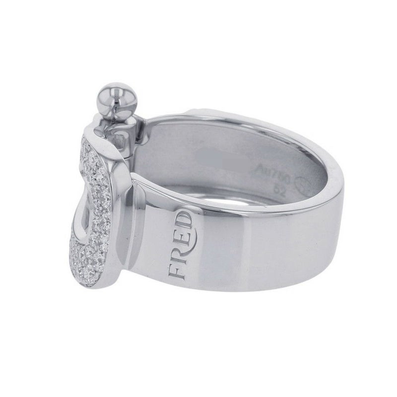 フレッド リング フォース10 ラージモデル ダイヤモンド 49P 計0.49ct K18WGホワイトゴールド サイズ52 4B0352 指輪