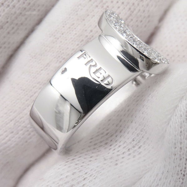 フレッド リング フォース10 ラージモデル ダイヤモンド 49P 計0.49ct K18WGホワイトゴールド サイズ52 4B0352 指輪