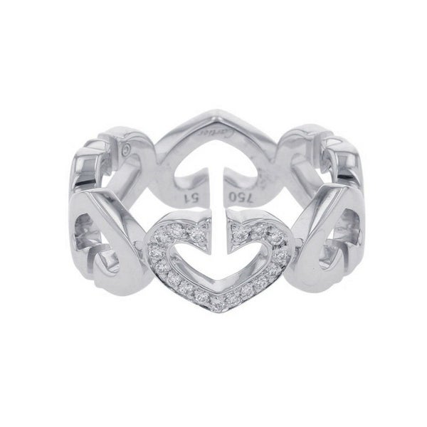 カルティエ リング Cハート リング ダイヤモンド K18WGホワイトゴールド サイズ51 B4041500 Cartier 指輪