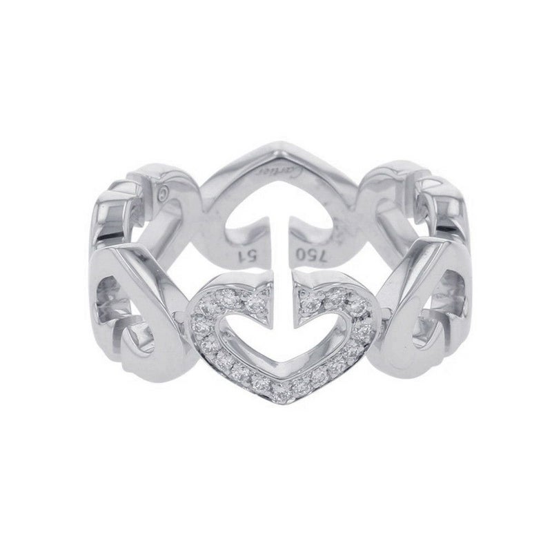 カルティエ リング Cハート リング ダイヤモンド K18WGホワイトゴールド サイズ51 B4041500 Cartier 指輪