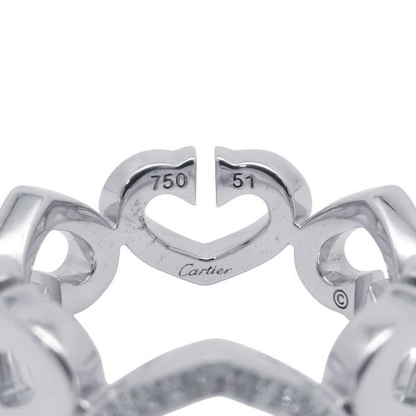 カルティエ リング Cハート リング ダイヤモンド K18WGホワイトゴールド サイズ51 B4041500 Cartier 指輪
