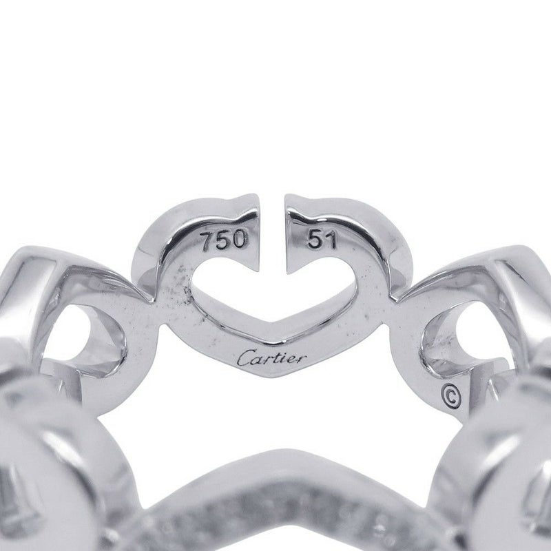 カルティエ リング Cハート リング ダイヤモンド K18WGホワイトゴールド サイズ51 B4041500 Cartier 指輪