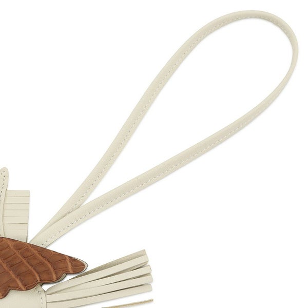 エルメス バッグチャーム ロデオPM ペガサス タッチ クレ/ゴールド ラムスキン/アリゲーターマット W刻印