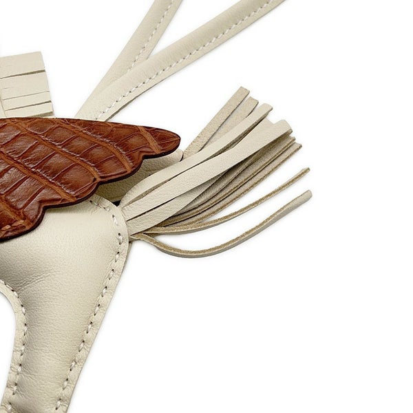 エルメス バッグチャーム ロデオPM ペガサス タッチ クレ/ゴールド ラムスキン/アリゲーターマット W刻印