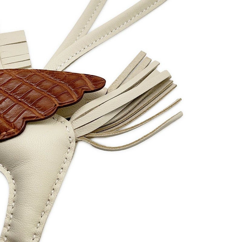 エルメス バッグチャーム ロデオPM ペガサス タッチ クレ/ゴールド ラムスキン/アリゲーターマット W刻印