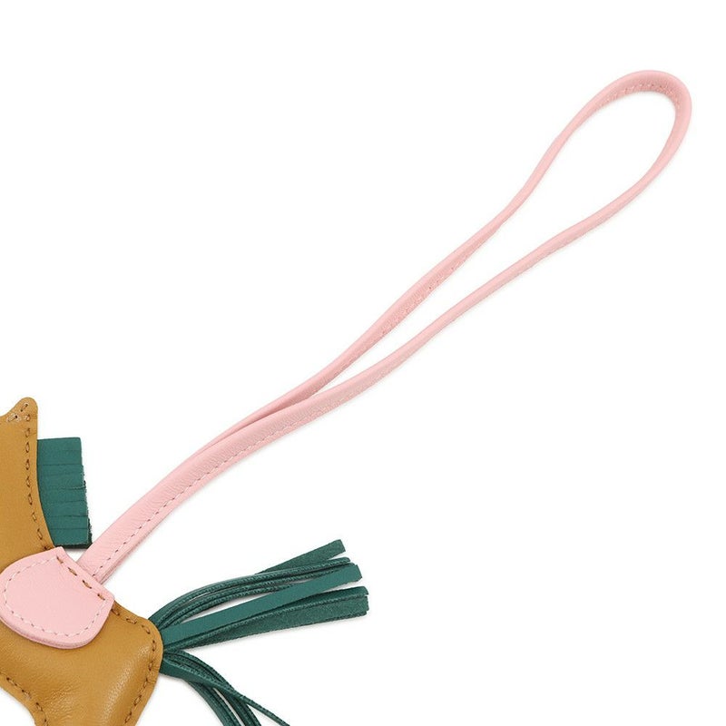 エルメス バッグチャーム ロデオ PM セサミ/ローズサクラ/マラカイト ラムスキン Z刻印