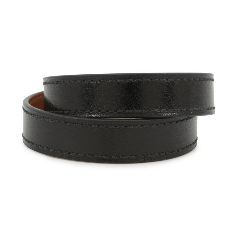 エルメス ブレスレット ケリー ドゥブルトゥール ブラック/ゴールド金具 ボックスカーフ B刻印 サイズT2 黒