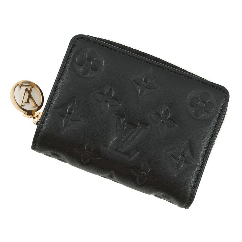 ルイヴィトン 二つ折り財布 ラムレザー/モノグラム・パターン ポルトフォイユ・ルー M81599 LOUIS VUITTON ブラック 黒