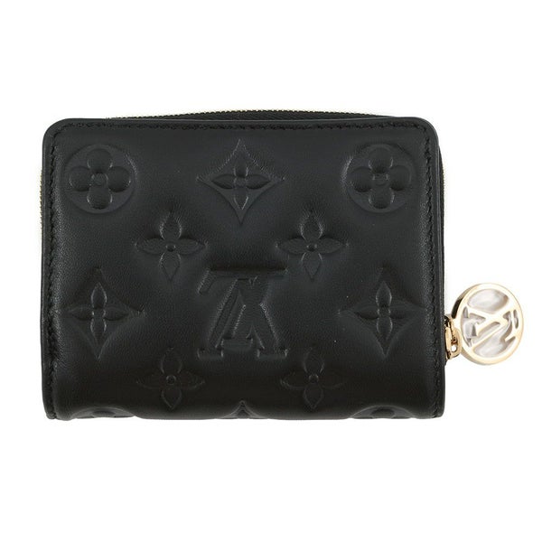 ルイヴィトン 二つ折り財布 ラムレザー/モノグラム・パターン ポルトフォイユ・ルー M81599 LOUIS VUITTON ブラック 黒