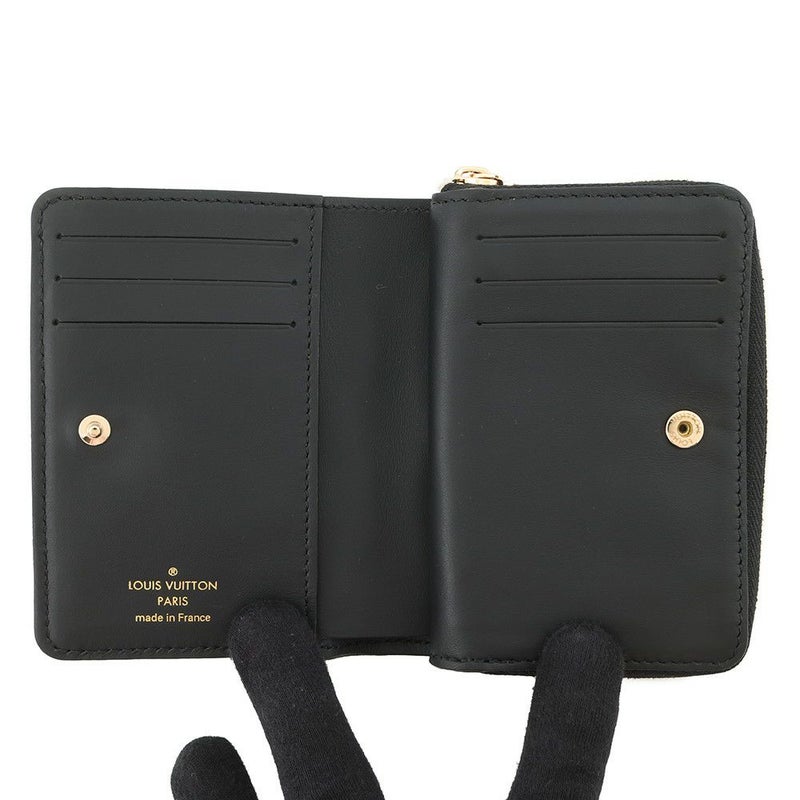 ルイヴィトン 二つ折り財布 ラムレザー/モノグラム・パターン ポルトフォイユ・ルー M81599 LOUIS VUITTON ブラック 黒