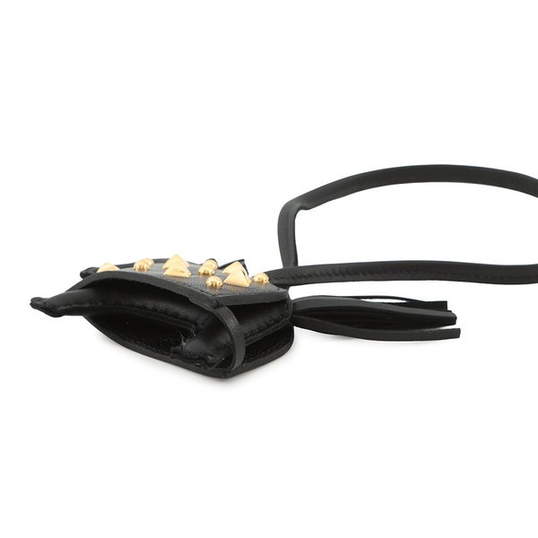 エルメス バッグチャーム ロデオPM ロベオ ロック ブラック/ゴールド金具 ラムスキン K刻印 黒