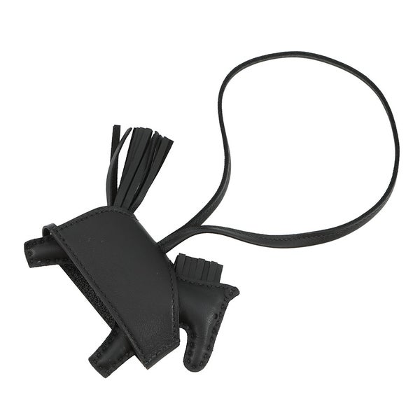 エルメス バッグチャーム ロデオPM ロベオ ロック ブラック/ゴールド金具 ラムスキン K刻印 黒